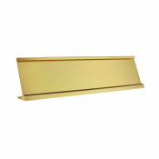 2x10 Nameplate with Yellow Gold Desk Holder<br><font color=red>Includes Nameplate