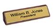 2x8 Plastic Nameplate with Walnut Desk Wedge<br><font color=red>Includes Nameplate