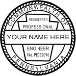 Professional Architect, Engineer & Land Surveyor Stamps & Seals