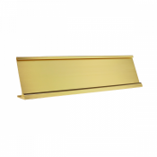 2x8 Nameplate with Yellow Gold Desk Holder<br><font color=red>Includes Nameplate